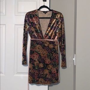 Topshop Long Sleeve Floral Dress